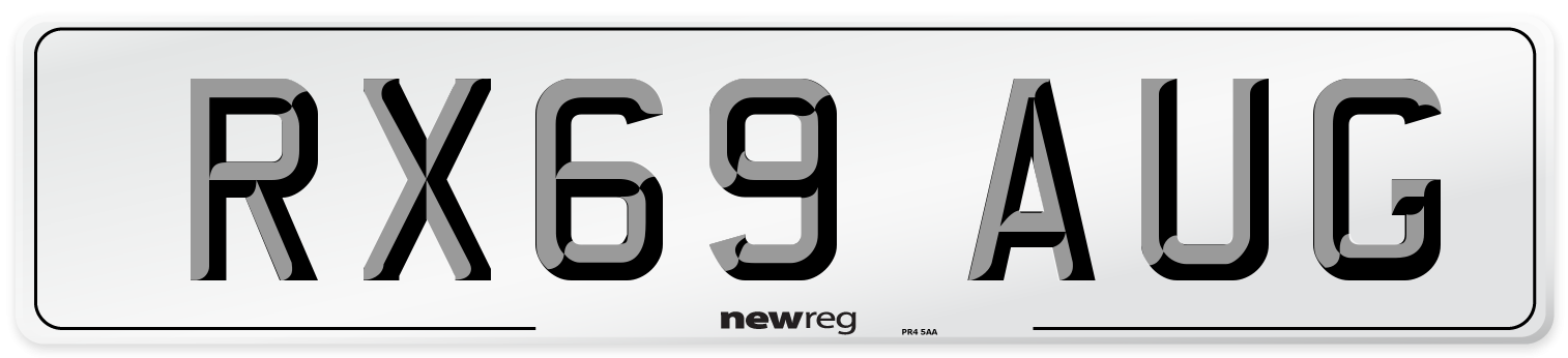 RX69 AUG Number Plate from New Reg